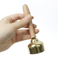 Whoesale 1 Pair Percussion Toy Wood Handle Instrument Musical Instruments Hand Bells Set for Preschool Music Teaching Tools