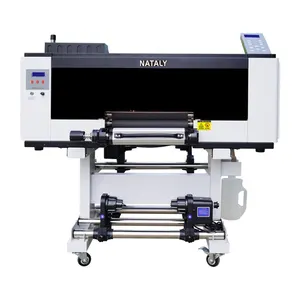 Grande promozione nuovo design fornitura di fabbrica automatica multicolore 30cm formato 3 EPS xp600/I3200 testina etichetta di cristallo UV DTF stampante