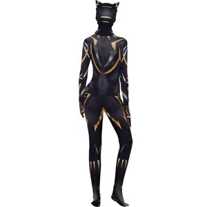 Costume Ispirato alla <span class=keywords><strong>Pantera</strong></span> <span class=keywords><strong>Nera</strong></span> per Donne, Stile Wakanda, Tuta Zentai con Cappuccio a Orecchie di Gatto, Costume da Supereroe per Halloween - Product Image 5
