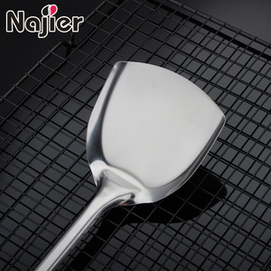 Spatule en acier inoxydable Najier, manche long, résistante aux hautes températures, ustensile de cuisine pour wok, friture, crêpes - Product Image 3