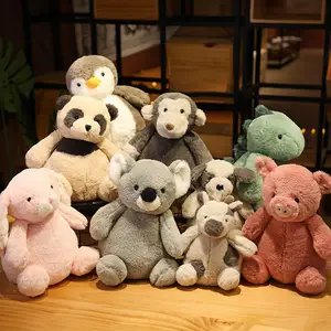 Мягкие милые плюшевые игрушки, динозавр, свинья, кролик, пингвин, панда, обезьяна, коала, корова, собака