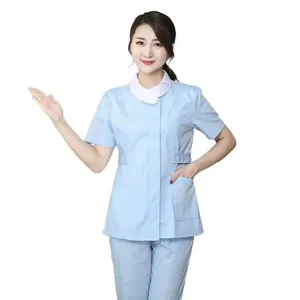 Uniforme <span class=keywords><strong>d</strong></span>'infirmière à col volanté, ensemble deux pièces à manches longues, <span class=keywords><strong>tenue</strong></span> <span class=keywords><strong>d</strong></span>'été, blouse <span class=keywords><strong>d</strong></span>'infirmière, vêtements de travail en pharmacie, ensemble à manches courtes - Product Image 2