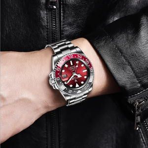 Đồng Hồ GMT Sang Trọng Mới Vỏ Hộp Độc Đáo Dạ Quang Có Lịch Đồng Hồ Cơ Tự Động Cao Cấp Cổ Điển Chống Nước Cho Nam 10ATM - Product Image 5