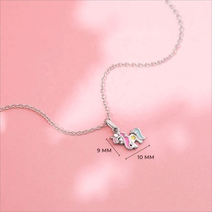Collier Pendentif Licorne Arc-en-ciel en Acier Inoxydable pour Enfants, Bijoux Fantaisie Mignons pour Filles - Product Image 4