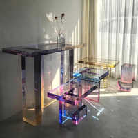 Nouvel arrivage Bureau en acrylique de style luxe doré dégradé à usage domestique Table d'étude en acrylique simple au design moderne