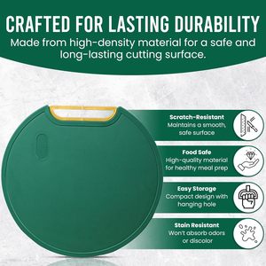 Tabla de cortar vertical redonda, tabla de cortar de frutas, tabla de cortar redonda a prueba de moho PE puede colocarse en ambos lados. - Product Image 2