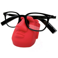 Support de lunettes créatif en forme de tête humaine, motif de dessin animé minimaliste, support de lunettes de bureau, rangement, ornement en silicone