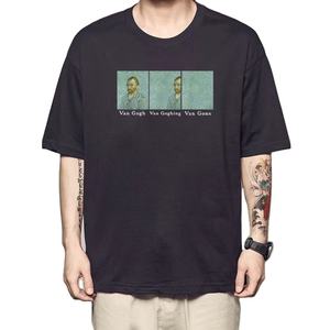 Camisetas Vintage de Talla Grande al por Mayor para Hombre, Camiseta Extra Grande con Logotipo Personalizado Estampado, Camiseta 100% Algodón, Van Gogh - Product Image 5