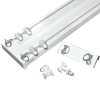 Rail de rideau double en aluminium invisible simple, facile à installer au plafond, couleur blanche, longueur 6m, deux rails, rail de rideau en aluminium