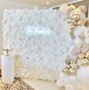YOPIN 214 Artificial Flowers Wedding Flower Wall Roll Backdrop Wall Panel White Cloth Wall