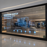 Pantalla LED Transparente de Gran Formato para Exhibición en Paredes de Vidrio de Salas de Exposiciones Corporativas, Ventana de Vidrio Completa