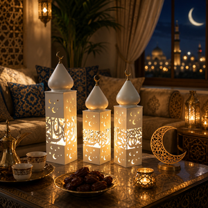 Lanterna LED Islamica a Forma di Luna e Stella per Decorazione Casa Musulmana, Ramadan Kareem, Eid Mubarak - Product Image 3