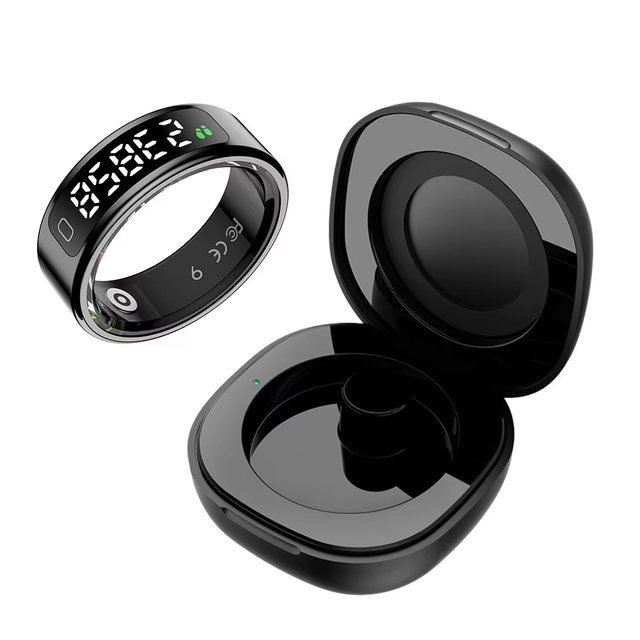 SQ R11C Smart Ring with Screen Display, Bluetooth, Gesture Video Control, Heart Rate, Blood Oxygen and Sports Monitoring