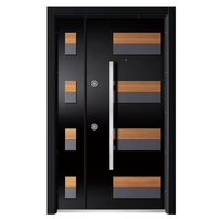 Porte d'entrée principale en acier MDF de style turc résistante aux intempéries, design moderne et simple, anti-rouille