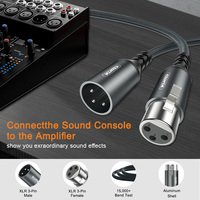 Câble d'extension de prise audio mâle à femelle à 3 broches en gros d'usine câble Xlr gris vers Xlr