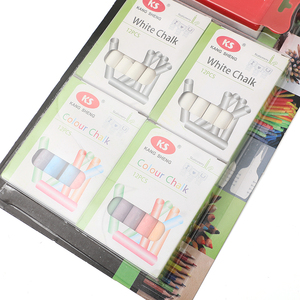 Set di gessetti bianchi senza polvere DC + gessetti colorati + gomma per lavagna per insegnanti, studenti e famiglie - Forniture per scrittura non tossiche - Product Image 4