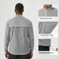 Veste bomber sportive pour homme, ultra-légère, respirante, en polyester, séchage rapide, anti-UV, pour les sports de plein air en été