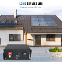 Baterai Surya Lithium LiFePO4 5kWh 10kWh 15KWh dengan BMS Terintegrasi 48V 51.2V 100Ah untuk Rak Server dan Penyimpanan Energi Surya Rumah