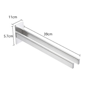 Portasciugamani Doppio Personalizzato per <span class=keywords><strong>Bagno</strong></span>, Montaggio Adesivo a Parete, Porta Asciugamani a 2 Bracci - Product Image 3