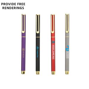 Stylos à bille en métal personnalisés haut de gamme avec logo, encre noire, largeur d'écriture 0,5 mm, pour le bureau et l'école, 1902-He - Product Image 1