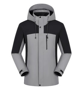 Chaqueta Cortavientos Impermeable de Talla Grande con Estampado, Chaqueta de Invierno Ligera y Plegable con Cierre, Diseño Compacto para Senderismo - Product Image 3