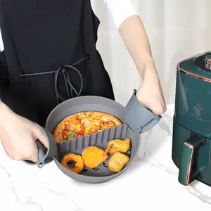 Doublure de friteuse à air en silicone facile à nettoyer de 8.5 pouces avec entretoise four à micro-ondes lave-vaisselle disponible doublures de friteuse à air accessoires de cuisine