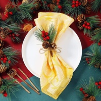 Décoration de Noël en forme de cône de pin artificiel, couronne DIY, bouquet de fleurs, ornement pour arbre de Noël, accessoires de décoration pour fenêtre et bar