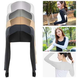 Women's Outdoor Sun Protection Shawl With Sleeves Ice Silk Lightweight UV Shield For Cycling Golf Sports Solid Color - Product Image 1