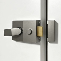 Loquet de nuit robuste gris moderne en laiton massif avec pêne en alliage de zinc pour porte d'entrée d'appartement