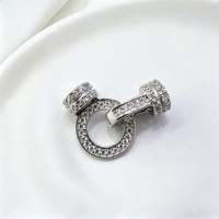 Fermoirs élégants et résistants à la décoloration en argent sterling 925 avec zircon, pour perles de bracelet et la fabrication de colliers, modèle populaire et économique