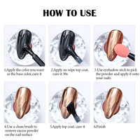 Poudre à Ongles Chromée Solide pour Nail Art, 24 Couleurs, Effet Miroir, Vente en Gros, DIY