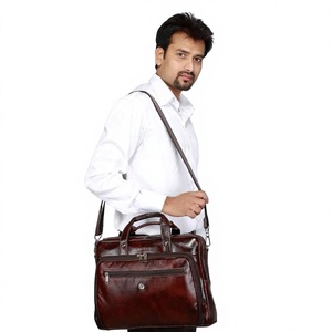Bolso Bandolera de Cuero Genuino para Portátil, para Oficina, Duradero, Ligero, Impermeable, Ecológico, con Cierre de Asa - Product Image 6