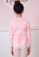 Haut de danse pour filles, manches longues, croisé, style cache-cœur, pour l'échauffement, en tricot, 100% acrylique
