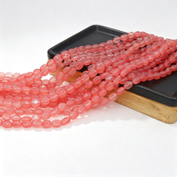 Glazen kralen voor armband maken 6x8mm watermeloenrood rijstvormige ovale glazen kralen DIY sieraden maken groothandel bron fabriek
