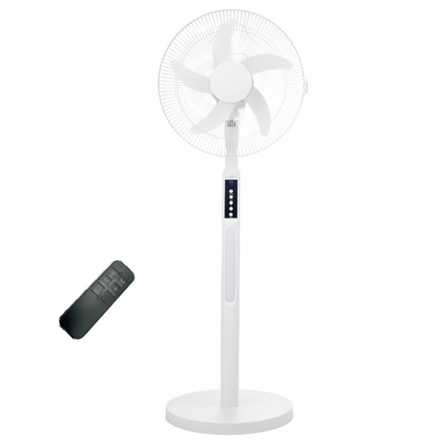 Brushless Motor Fan 16 Inch Solar Panel Rechargeable 5 Blades DC 5V Power Lithium Battery Portable Stand Fan with LED Light
