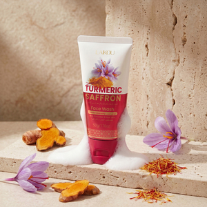 Nettoyant visage LAIKOU au curcuma, safran, concombre et aloe vera 50g, hydratant, nourrissant, nettoyage doux - Product Image 2