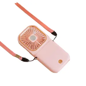 Mini ventilador de cuello portátil 3 en 1 con logotipo personalizado, multifunción, USB, recargable, Banco de energía de 3000mAh