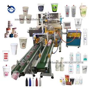 Best Sale Fully Automatic Screen Printing Machine For Cosmetic Container Lid Water Beverage Cooking Oil Sauce Bottle Cap