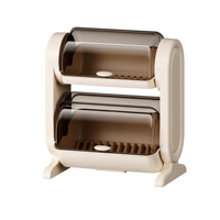 Égouttoir à vaisselle vertical à 2 niveaux en plastique PP moulé par injection avec bac de récupération, écologique, recyclable, portable pour bols et assiettes