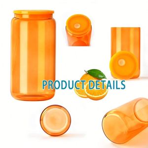 Stocké en entrepôt aux États-Unis : Verres transparents dépolis de 16 oz pour sublimation, type canette, pour bonbons, gelée, bière, et tasses colorées, pour impression de motifs. - Product Image 2