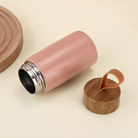 Logo personnalisé écologique 280ml en acier inoxydable vide tasse en bois imprimé couvercle écologique pour café et cadeaux de bureau