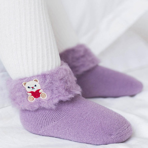 Primavera <span class=keywords><strong>y</strong></span> otoño e invierno engrosamiento más terciopelo fondo suave bebé niños calcetines para niños fondo antideslizante calc - Product Image 6