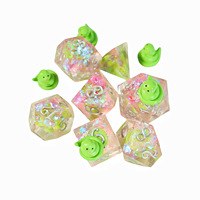 Jeu de dés polyédriques transparents à bords vifs, 7 pièces, directement de l'usine, pour jeux de table, avec noyaux colorés, 4 à 20 faces