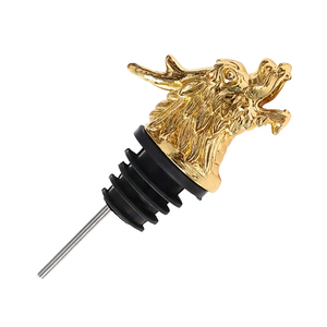 Vertedores de Vino de Latón con Diseño de Animales <span class=keywords><strong>del</strong></span> Zodíaco Chino, Tapones para Vino con 12 Horóscopos, Herramientas de Bar Orientales, Producción Rápida de Fábrica - Product Image 3