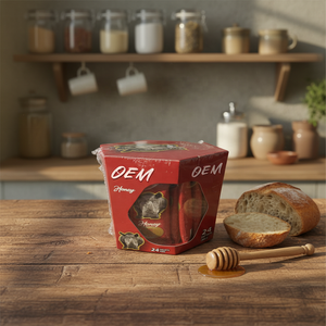 Caja de Miel Natural <span class=keywords><strong>Royal</strong></span> Más Vendida en 2025 - Caja Hexagonal Roja para Miel con Bolsitas de Miel Pequeñas en el Interior - Product Image 3