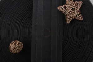 Ruban de rideau noir de 7.5cm Vente directe d'usine Accessoires transparents en nylon 100 en chine ruban de pli de rideau avec ligne de positionnement
