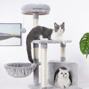 Arranhador sustentável personalizado de árvore de gato torre de sisal com desenho de cacto para gatos