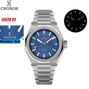 Cronos New Rhombus Perlage 39mm Dial PT5004 Miyota 90S5 See-through Caseback Men <b>Automatic</b> <b>Wristwatches</b> 10ATM - Product Image 1