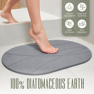 עיצוב מינימליסטי אבן אמבט מחצלת סגלגל חרוט רצפת שטיח סופג ייבוש אמבטיה דוורמטה - Product Image 4