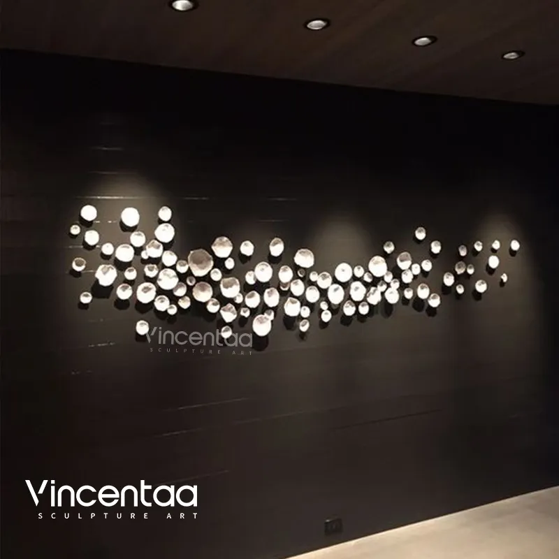 Vincentaa – Sculpture de décoration murale circulaire en galets de luxe, décoration de maison, hôtel, Villa